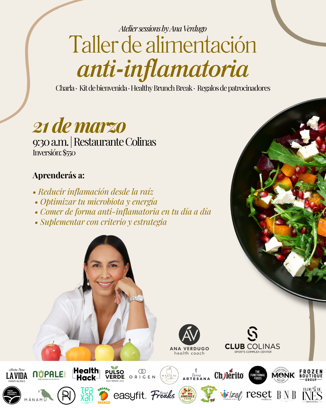 Atelier Sessions - Taller de Alimentación Anti-Inflamatoria